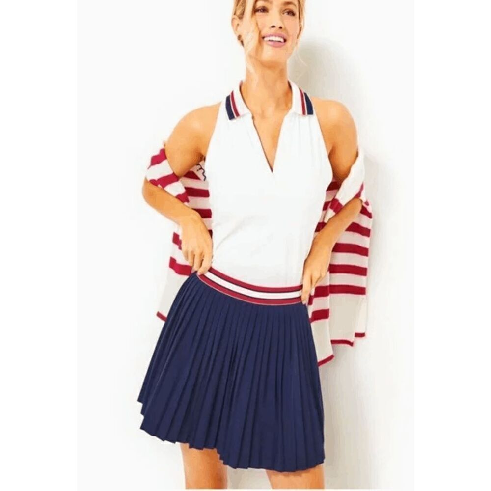 NWT Lilly Pulitzer Luxletic Makara Skort Low Tide Navy XL UPF 50